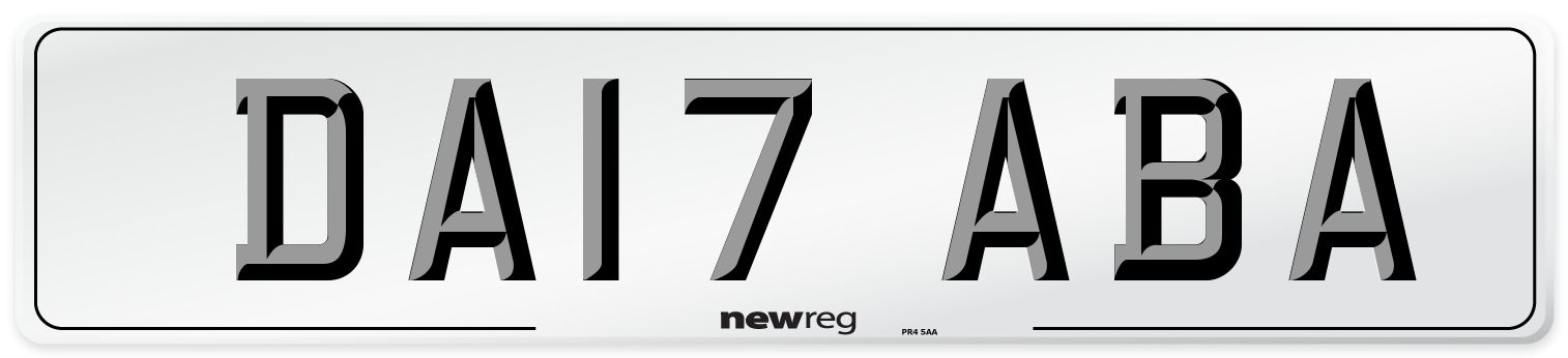 DA17 ABA Number Plate from New Reg